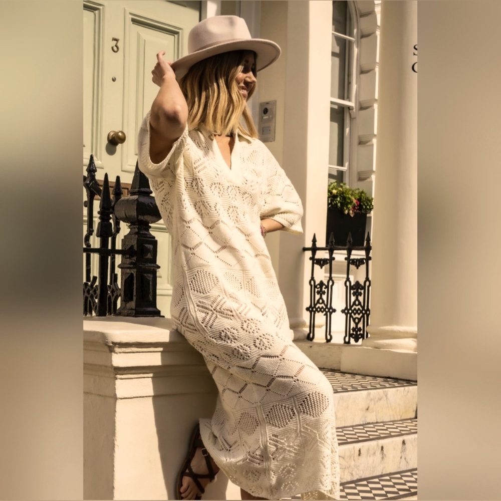 NWT Free People Free People Islamorada Fauxchet Sweater Maxi in Creme